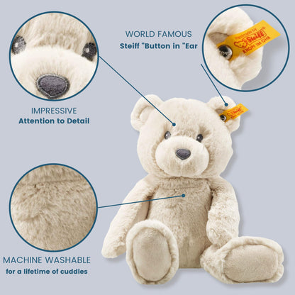 Bearzy Teddybär beige 28 cm, Stofftier Teddy, Kuscheltier Bär aus Plüsch, zum Kuscheln und Spielen für Babys & Kinder, Soft Cuddly Friends
