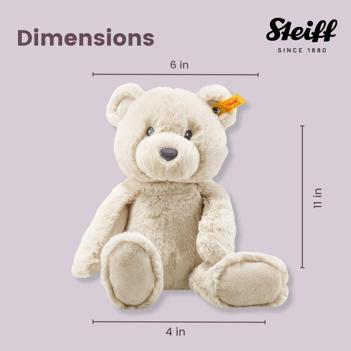 Bearzy Teddybär beige 28 cm, Stofftier Teddy, Kuscheltier Bär aus Plüsch, zum Kuscheln und Spielen für Babys & Kinder, Soft Cuddly Friends