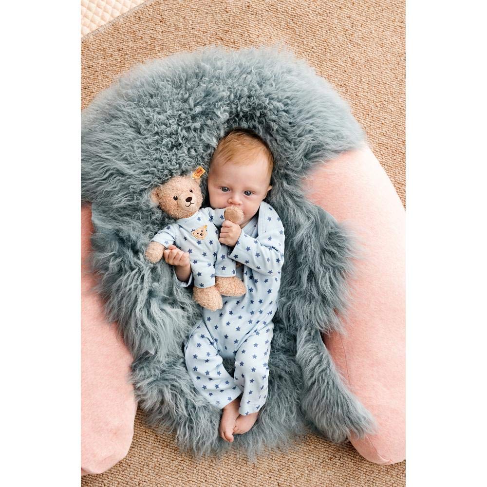 Teddy and Me Teddybär Junge Baby mit Schlafanzug 25 cm, Teddybär mit blauem Schlafanzug, Kuscheltier für Babys, Plüschtier für babysanfte Haut