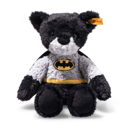 Teddybär Batman 29cm bunt, Kuscheltier Superheld, ideal für Kinder und Fans, Plüsch Bär im Batman Look, aus kuschelweichem Plüsch