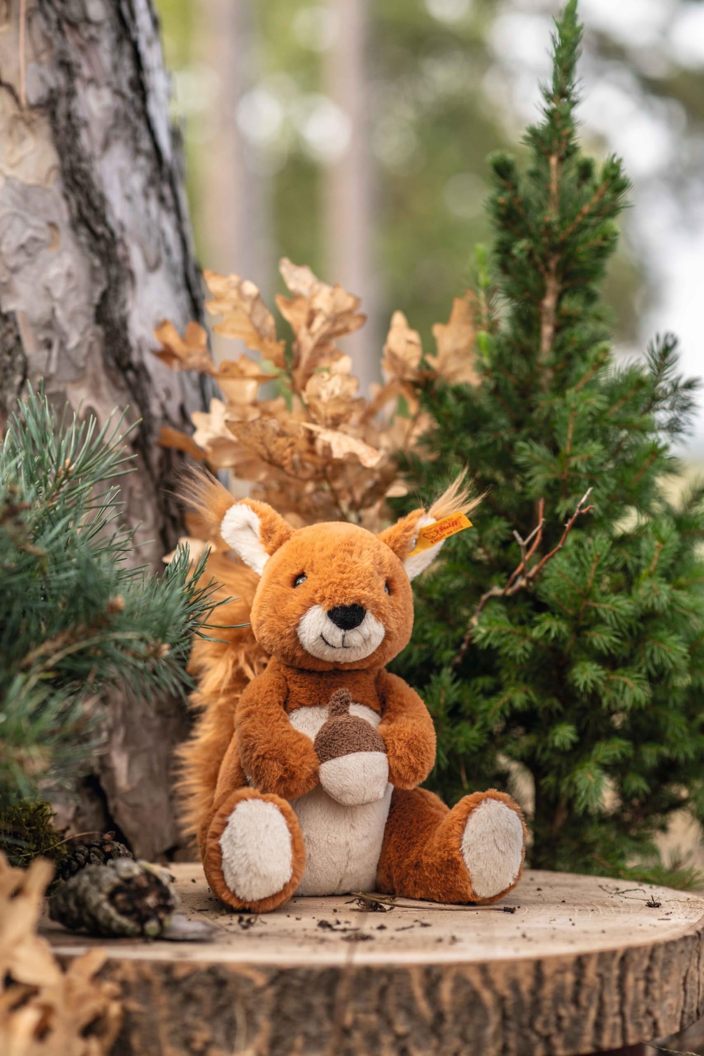 Soft Cuddly Friends Phil Eichhörnchen 20cm, rotbraun sitzend, Glazed Ginger